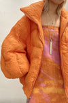 CHENPENG Orange Pleated Puffer Jacket CP20AWJ015